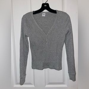 Size M gray Henley long sleeve TNA